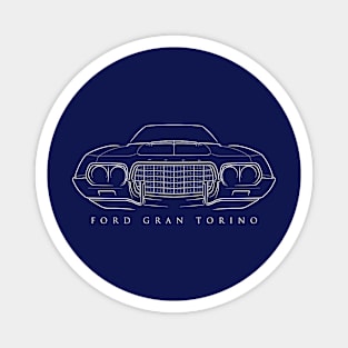 1972 Ford Gran Torino - front stencil, white Magnet